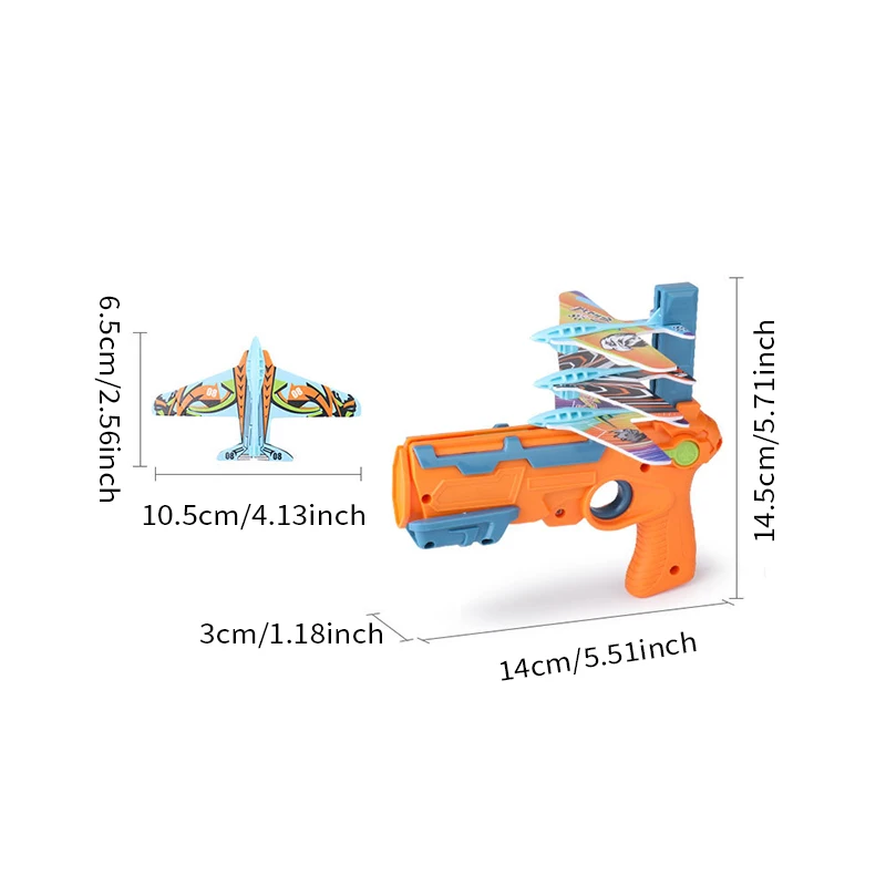 Continuous Aircraft Launch Gun Flying Foam Aircraft Catapult Gun Children Gliding Aircraft Boy Outdoor Toys 2