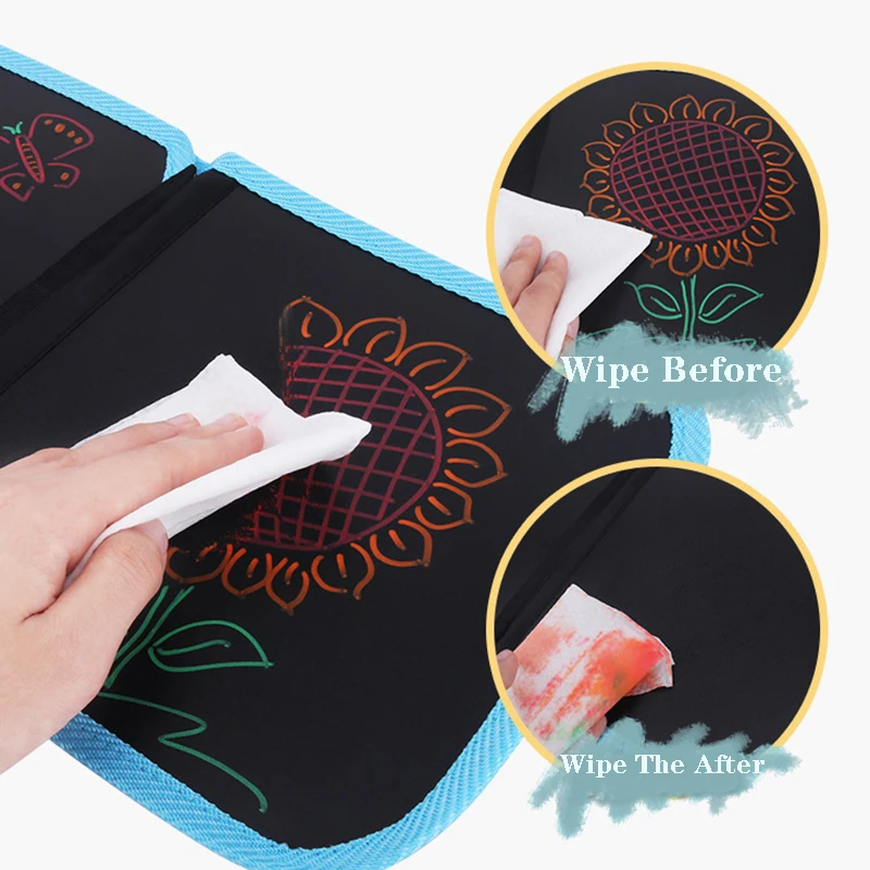 Kid's Erasable Painting Book 6 Pcs Of Repeated Painting Graffiti Early Education Writing Board Gift With Colored Pens 6
