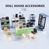 1:12 Dollhouse Miniature Juicer Coffee Machine Kitchen Supplies Miniature Scene Model Coffee and Milk Tea Shop Decor Accessories 1
