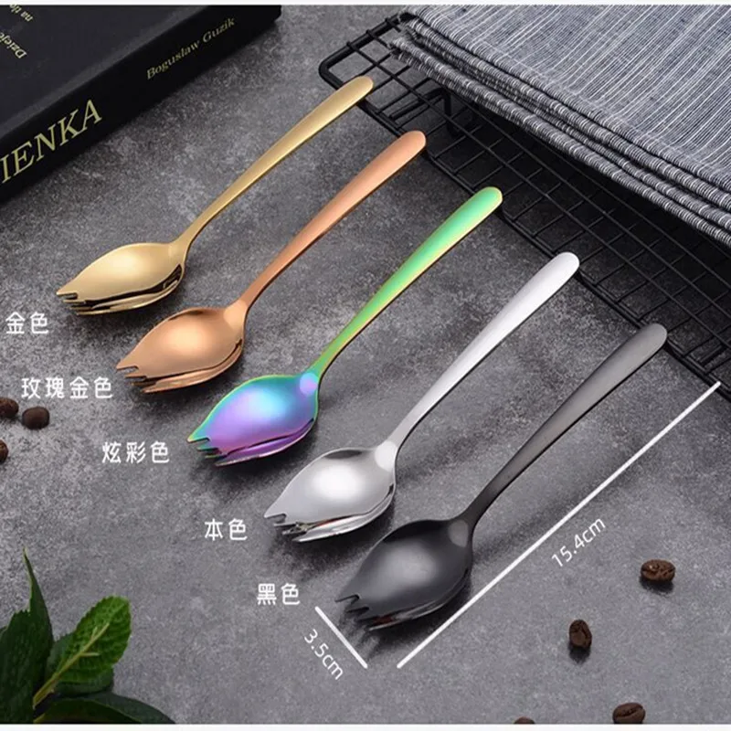 304 Stainless Steel Salad Cutlery Set Fork Spoon Gift Fruit Soup Western Food Children's