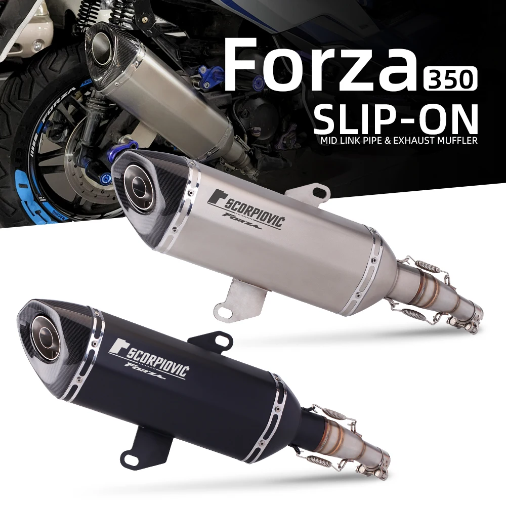 

Suitable for forza350 inclined exhaust pipe middle and rear section modified muffler 470mm 2021-2022