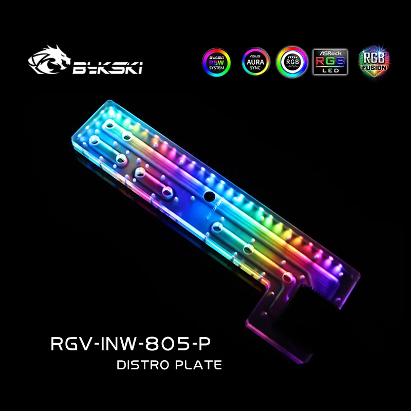 Bykski Distro Plate Per In Win 805 Case, Serbatoio Di Raffreddamento Ad Acqua Res Pump 12V/5V Rgb Sync,Rgv-Inw-805-P