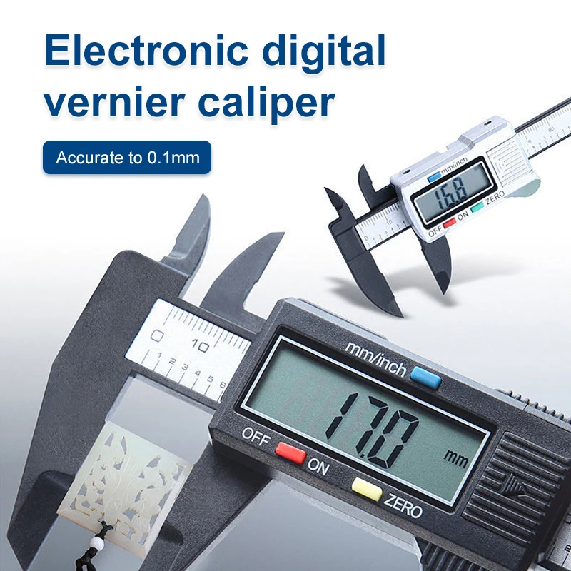 

Digital Caliper Measuring Tool Display Vernier Caliper 150mm Inner Outer Diameter Electronic Digital 0-High Strength Plastic