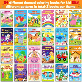 24 Pack Coloring Books for Kids Ages 4-8, Small Coloring Books for Kids Ages 2-4, Kids Birthday Party Favors Bulk Gifts 2