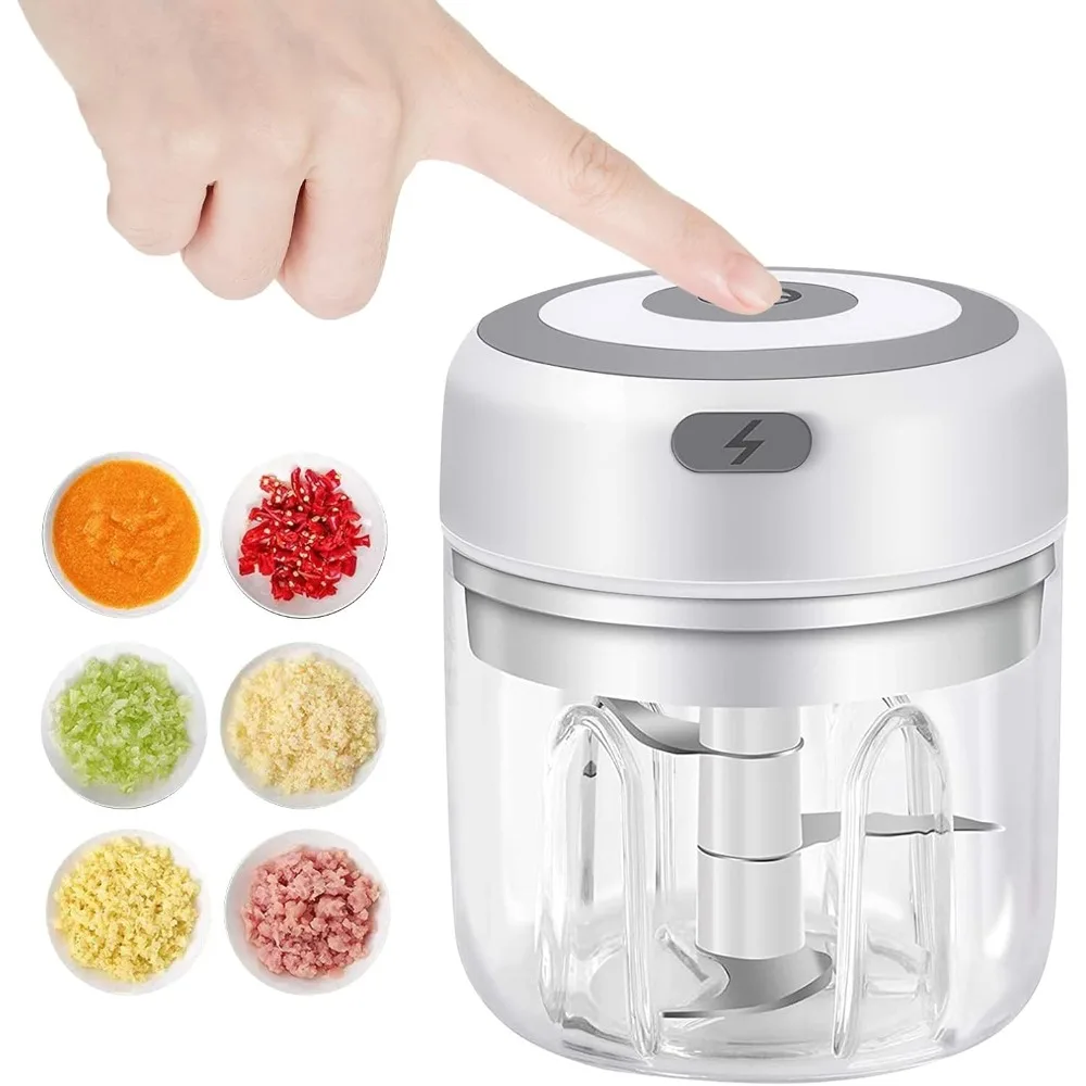 Electric Garlic Mincer 250ML Vegetable Chopper Food Chopper, USB Mini Garlic Mincer, Onion Chopper Portable Small Food Processor 1