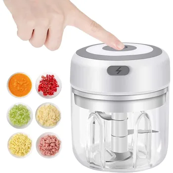 Electric Garlic Mincer 250ML Vegetable Chopper Food Chopper, USB Mini Garlic Mincer, Onion Chopper Portable Small Food Processor 1