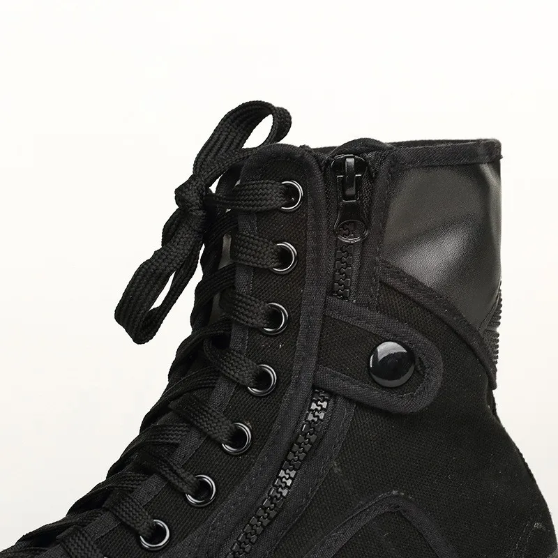 New High top Canvas Shoes  Espadrilles Zapatos Chaussure Homme Men all black Casual sneaker Flat  canvas Shoes Big Size 37-46 4