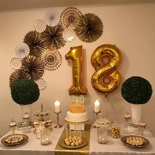 Topper Torta 18° Compleanno - Decorazione Cake Topper Oro E Nero Per Festeggiare I 18 Anni - Foto 8