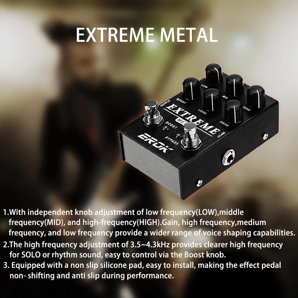 EROK Extreme Metal Distortion Effect Pedal High Gain