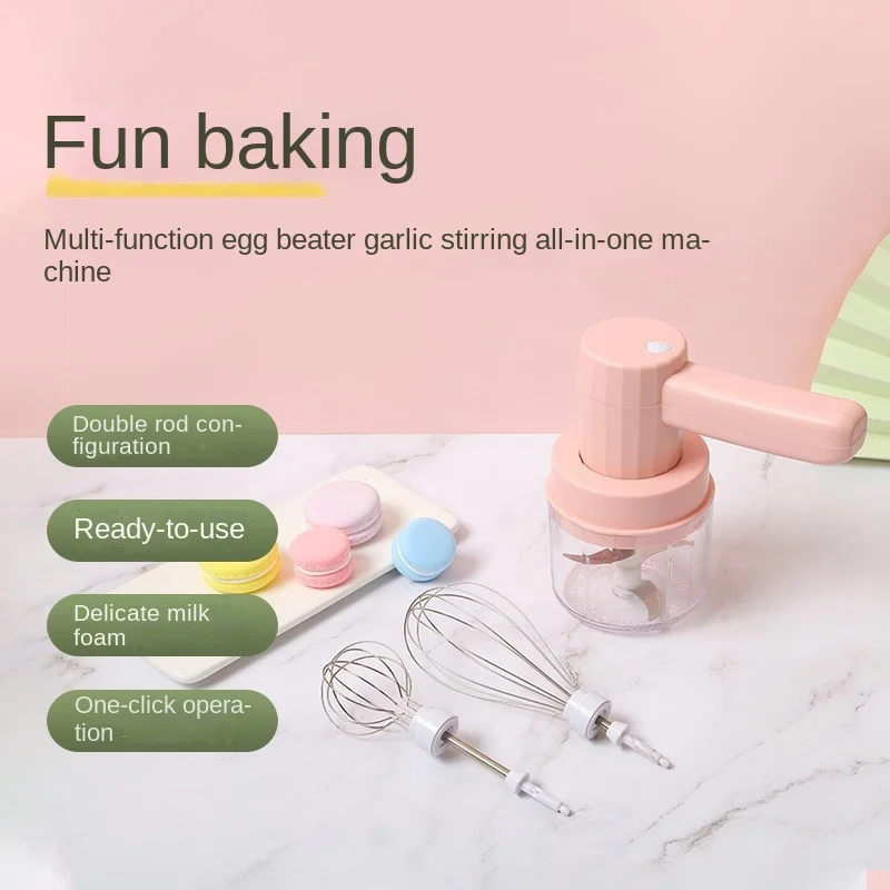 

Household multifunctional wireless electric egg beatergarlic mash r ntegrated machine baby supplementary food processing machine