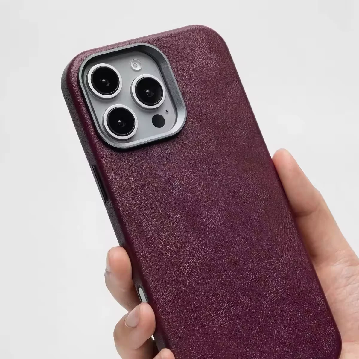 Premium Vintage Leather Magnetic Phone Case with Wireless Charging and Shockproof Back Cover