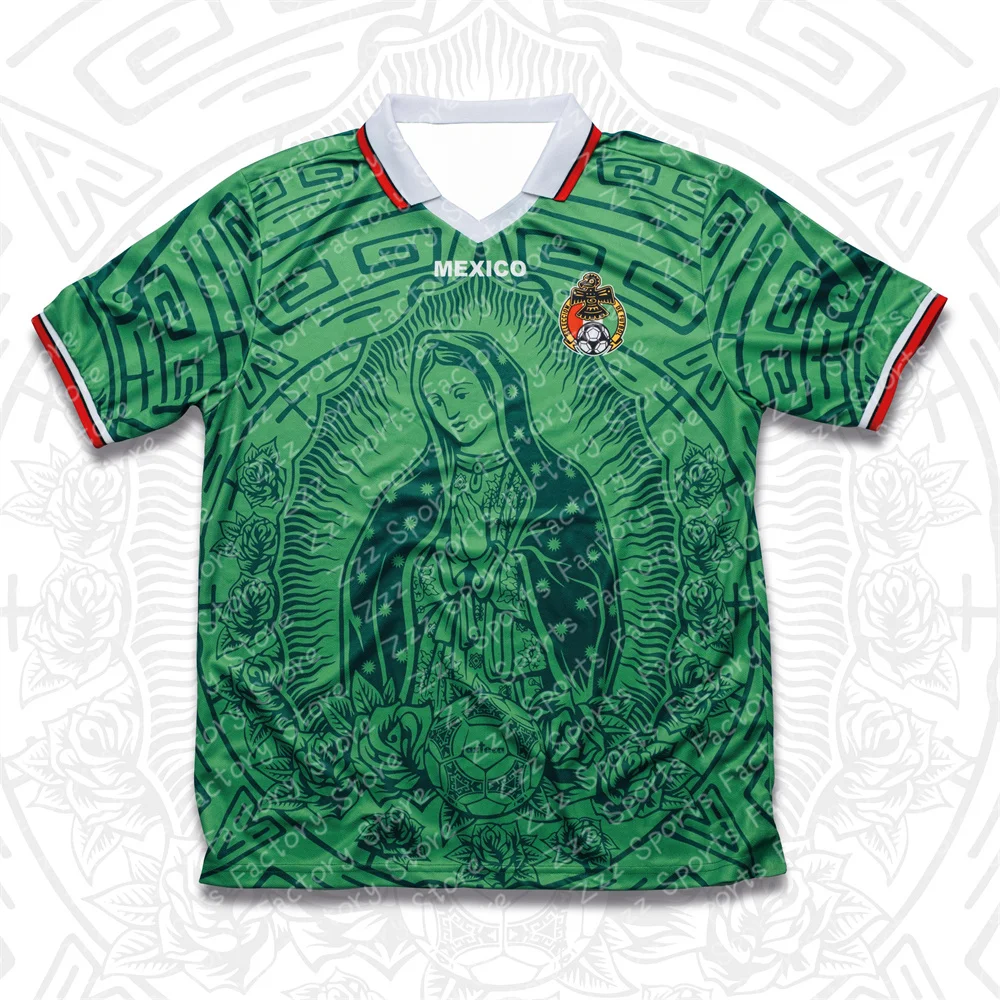 Mexico Football Men's And Women's Training Sports Short Sleeved T-shirt Summer Breathable Quick Drying Oversized Casual Shirt 2
