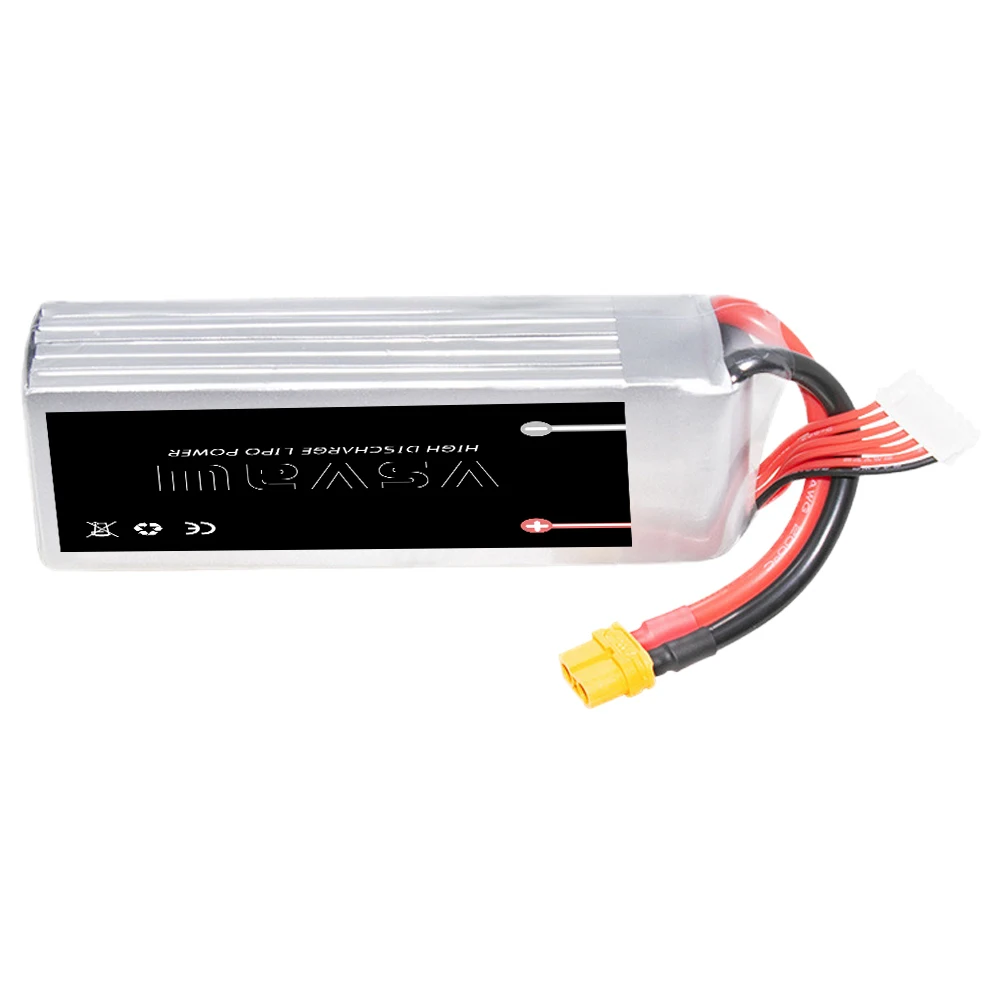 2Pcs VSVAW 6S 22.2V 3300mAh 90C/180C Lipo Battery Mini Four Axis FPV Model Drone High Voltage High Rate Lithium ion Battery 6