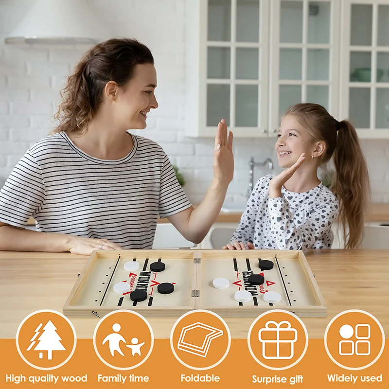Foldable Foosball Winner Games Table Hockey Catapult Chess Parent-child Fast Sling Puck Board Party Toys For Children Adults_voghion.com