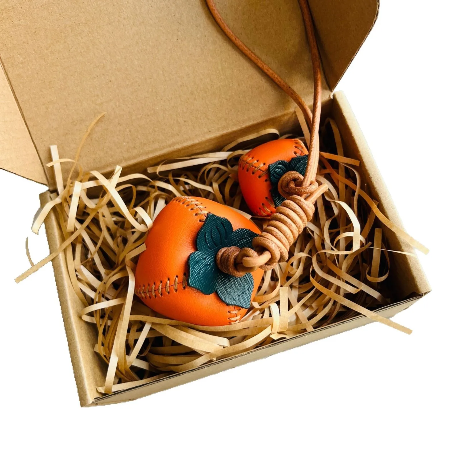 Genuine Leather Fruit Bag Charms Handmade Keychain For Handbags_voghion.com