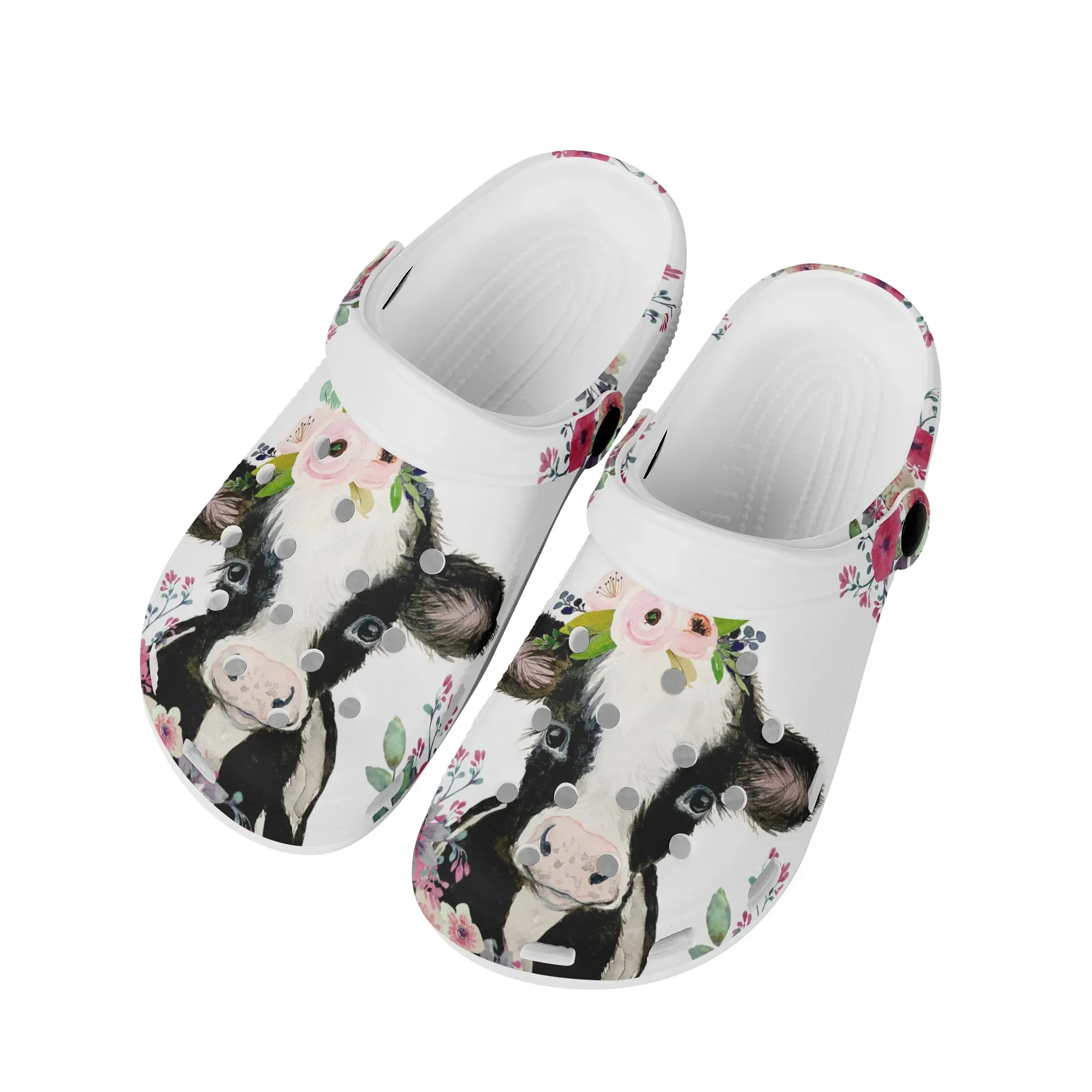 Fashion Breathable Summer Women Sandals Casual Sunflower Cow Design Bathroom Shower Slippers Soft Sole Garden Shoes Slides Gift