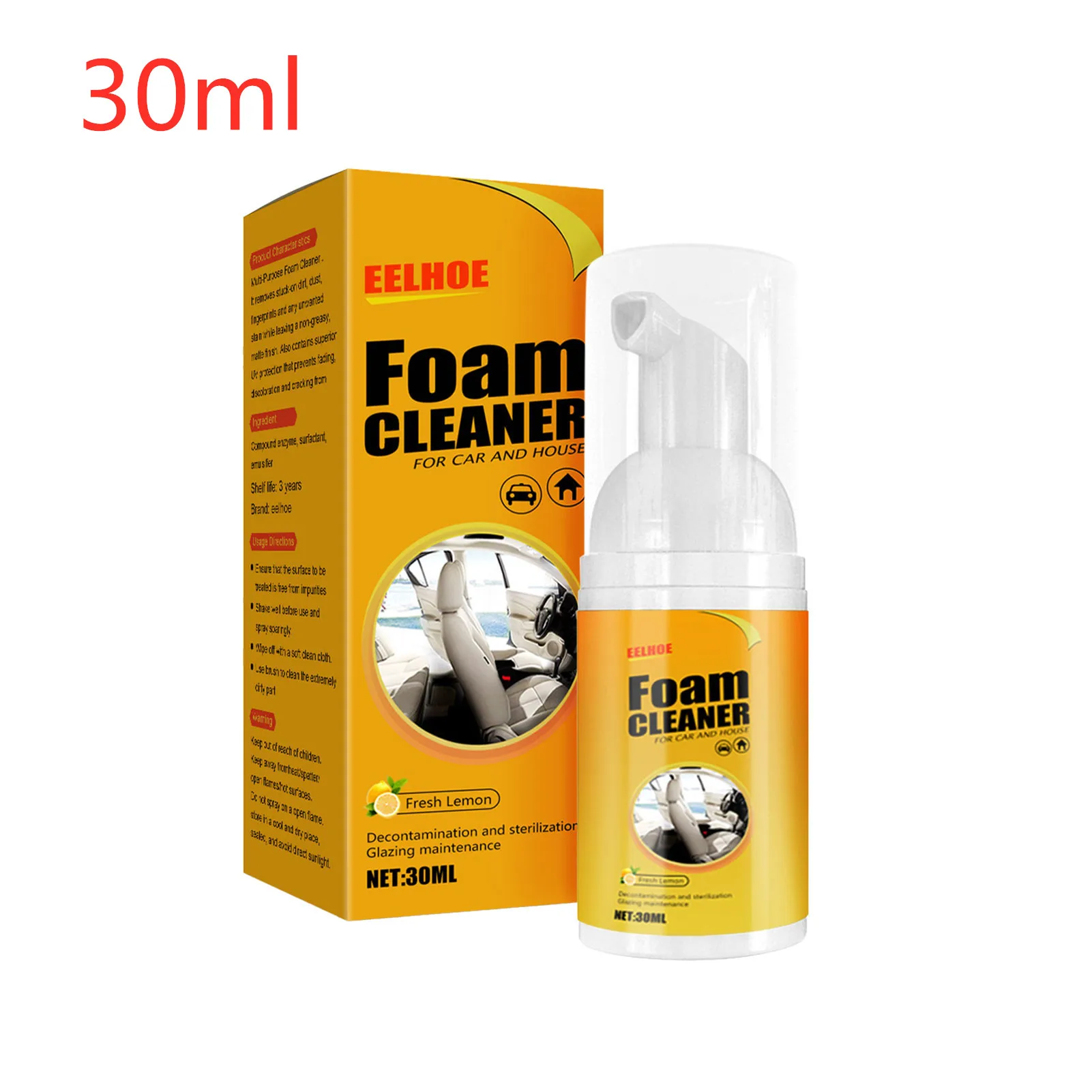 Car Interior Foam Cleaner Spray Powerful Decontamination Leather Seat Foam  Cleaning Auto Maintenance Tool 100ML 5-1Packs - AliExpress