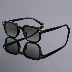 Men's Trendy Square Frame Retro Rivet Glasses - Stylish Street Style Accessories (Green)