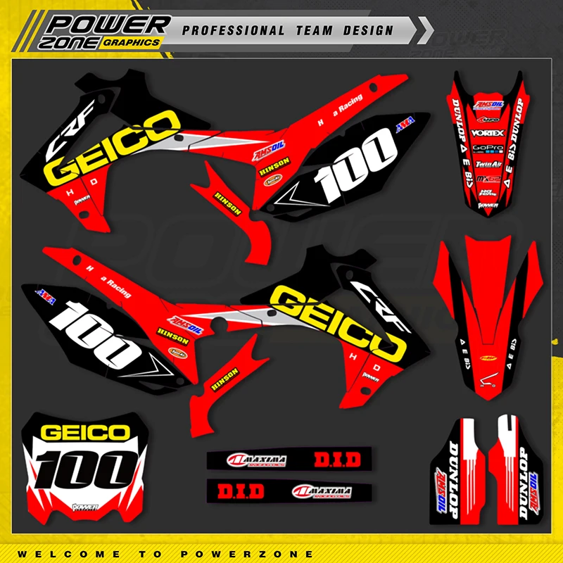 

Набор наклеек для HONDA 2014-2017 CRF250R 2013-2016 CRF450R 056