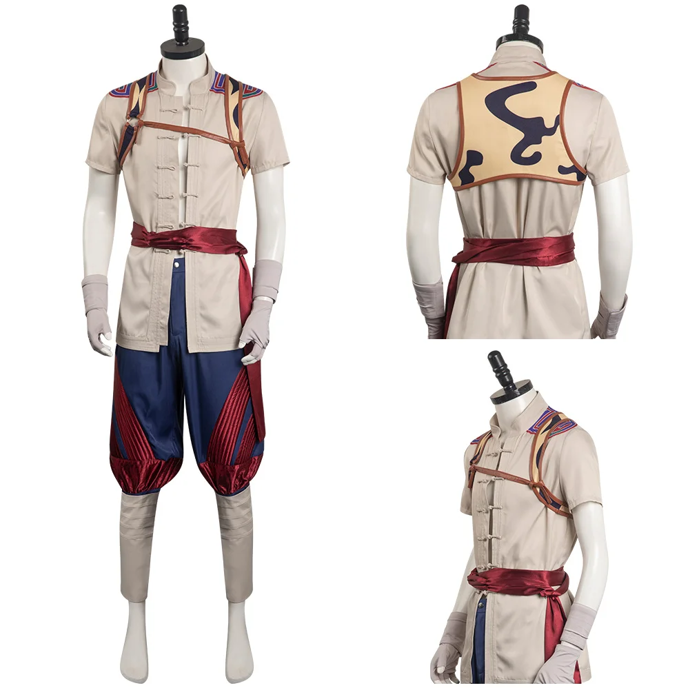 

Game Mortal Cos Kombat Liu Kang Cosplay Costume Men Tops Pants Headband Set Outfits Adult Male Halloween Party Suit Role Play