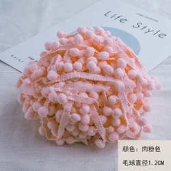 Vibrant Mini Pom Pom Lace Trim for Creative DIY Projects (Skin pink)