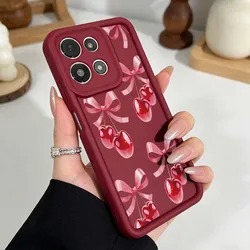 Luxury Wine Red Cherry Pattern Phone Case Cover - Moto G96 (111JA0201JHN)