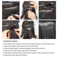 MRSHAIR-Extensions de Cheveux Humains Blonds, Sans Couture, 4x0.8cm, Trame de Peau PU, 12 à 24 Pouces, 20 Pièces 6
