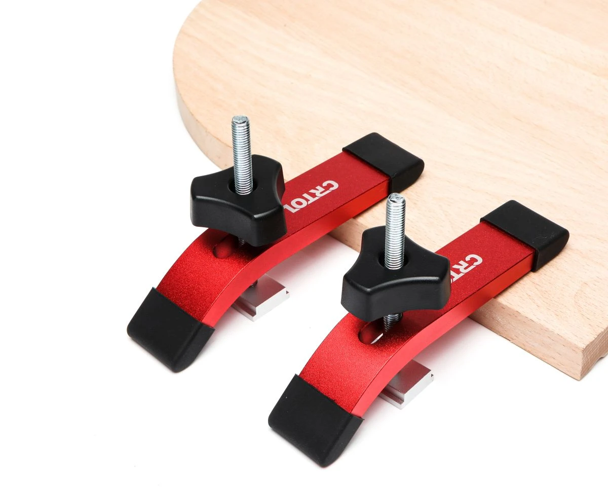 CRTOL 2 Set Quick Acting T Track Hold Down Clamp Woodworking Fixed