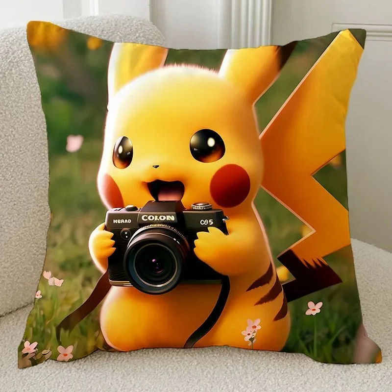 Pokemon Anime Peripheral Pillow Cover Pikachu Cute Decorative Pillow Cover Home Living Room Sofa Room Decoration Children Gift 4