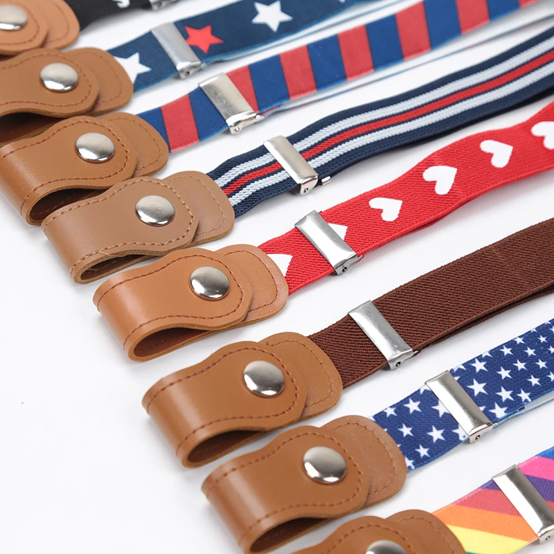 Elastic Belt Pants Canvas Children For Girls Boys Anti Deduction Belt Baby Nursery Essential 16 Colour Kid's Jeans