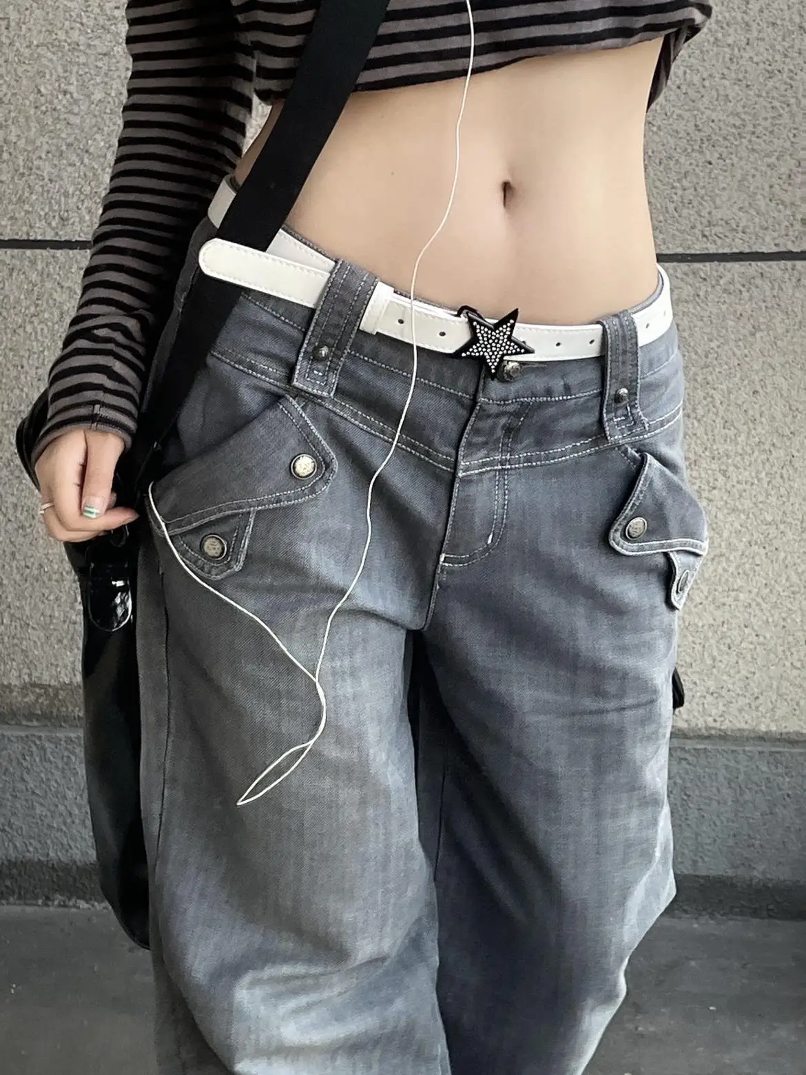 

Fashion Y2k 2000s Waist Strap Female Girl Jeans Dress Trouser Decorative Waistband Star Rhinestone Belt for Women Accessories