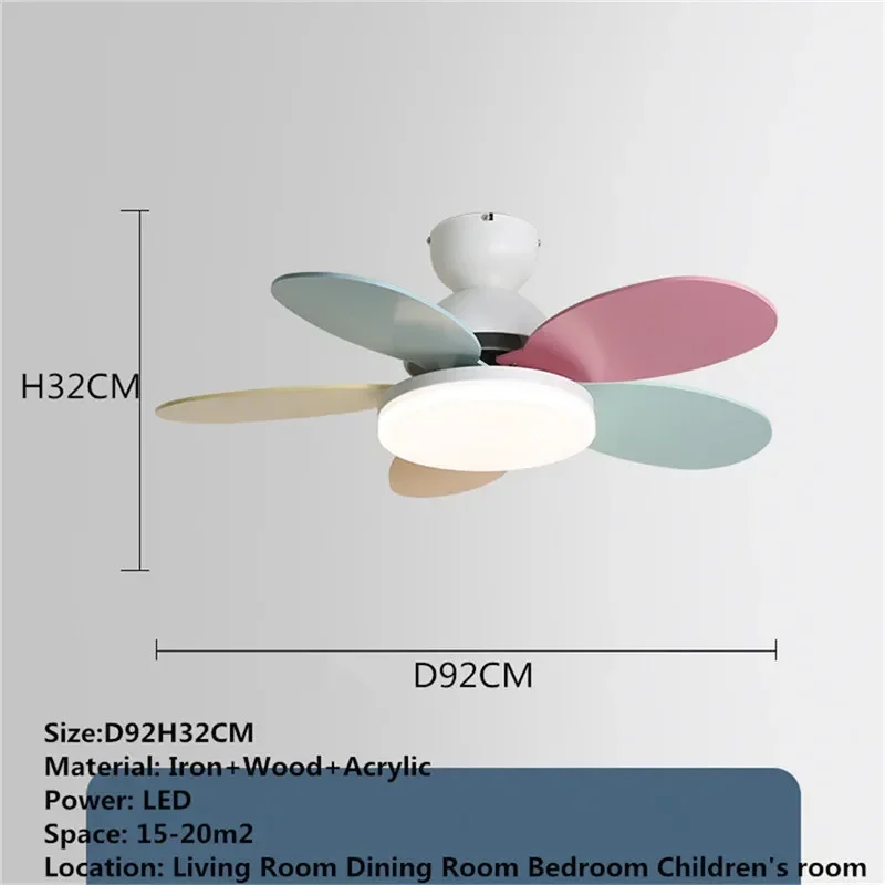 VIOLET Modern Fan Light LED Luxury Living Room Restaurant Bedroom Children's Room Ceiling Fan Light Remote Electric