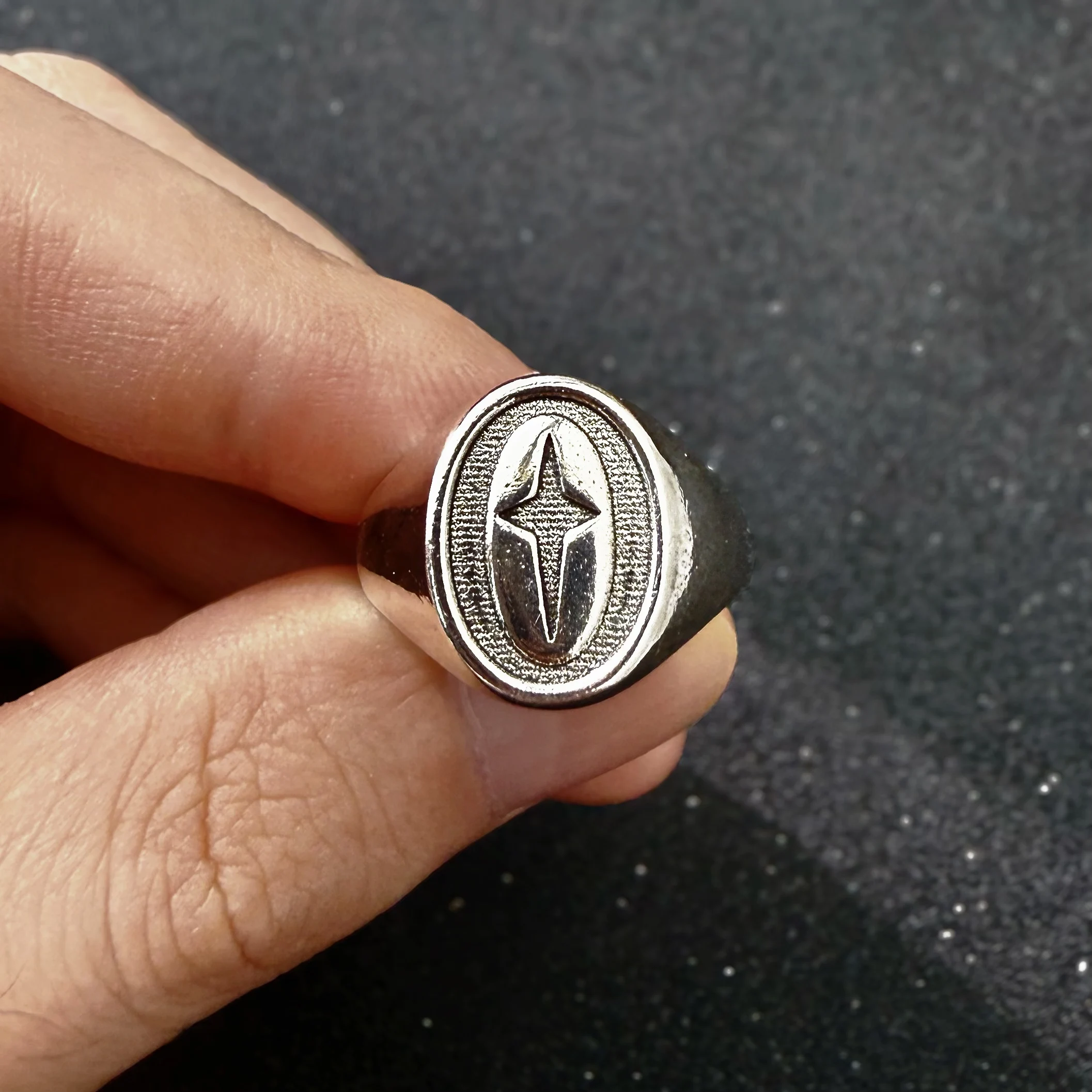 Retro Kreuz Stern Pinkie Ring Für Männer Frauen Einstellbare Offenen Ring Punk Gothic Edgy Kupfer Schmuck Trendy Unisex Zubehör Geschenk – Detail 5