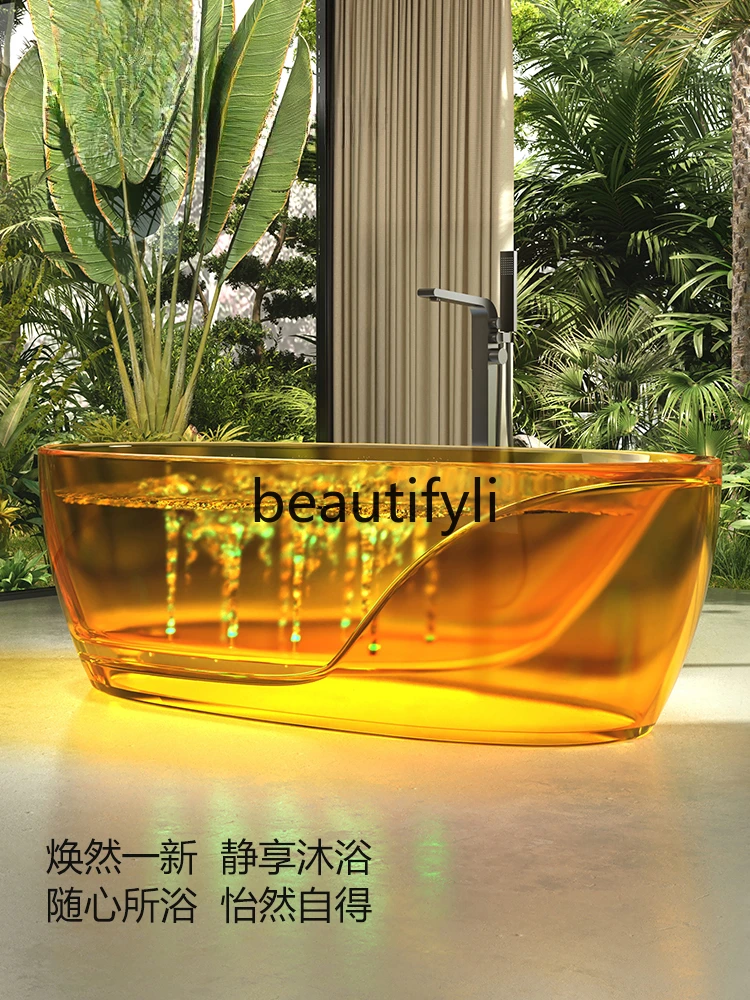 Travel Home Transparent Resin Jacuzzi Freestanding Smart Bubble Surf Bubble Double Bath 2