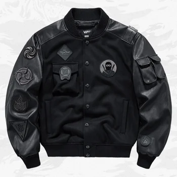 Patchwork Design Bomber Jackets 1