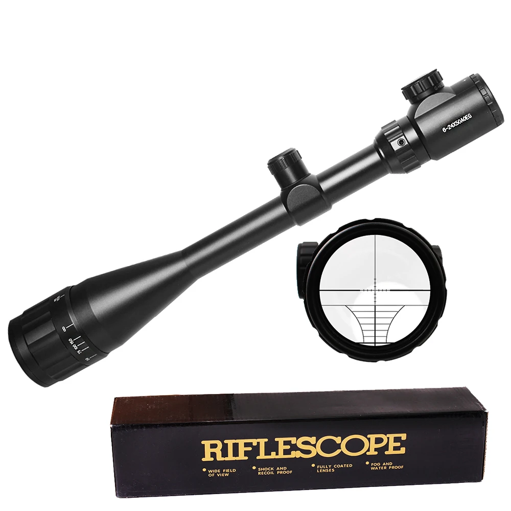 624X50 Rifle Scope Rifle Optic Illuminated Reticle Sight Scope Optic