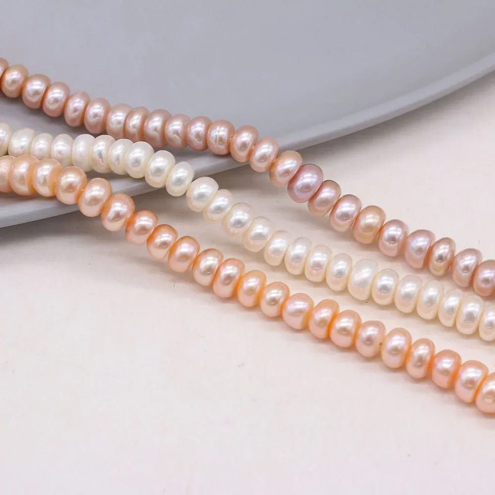 

Natural Freshwater Pearl Abacus Beads Spacer Loose Bead For Jewelry Making DIY Charm Bracelet Necklace Earring Accessories 7-8mm