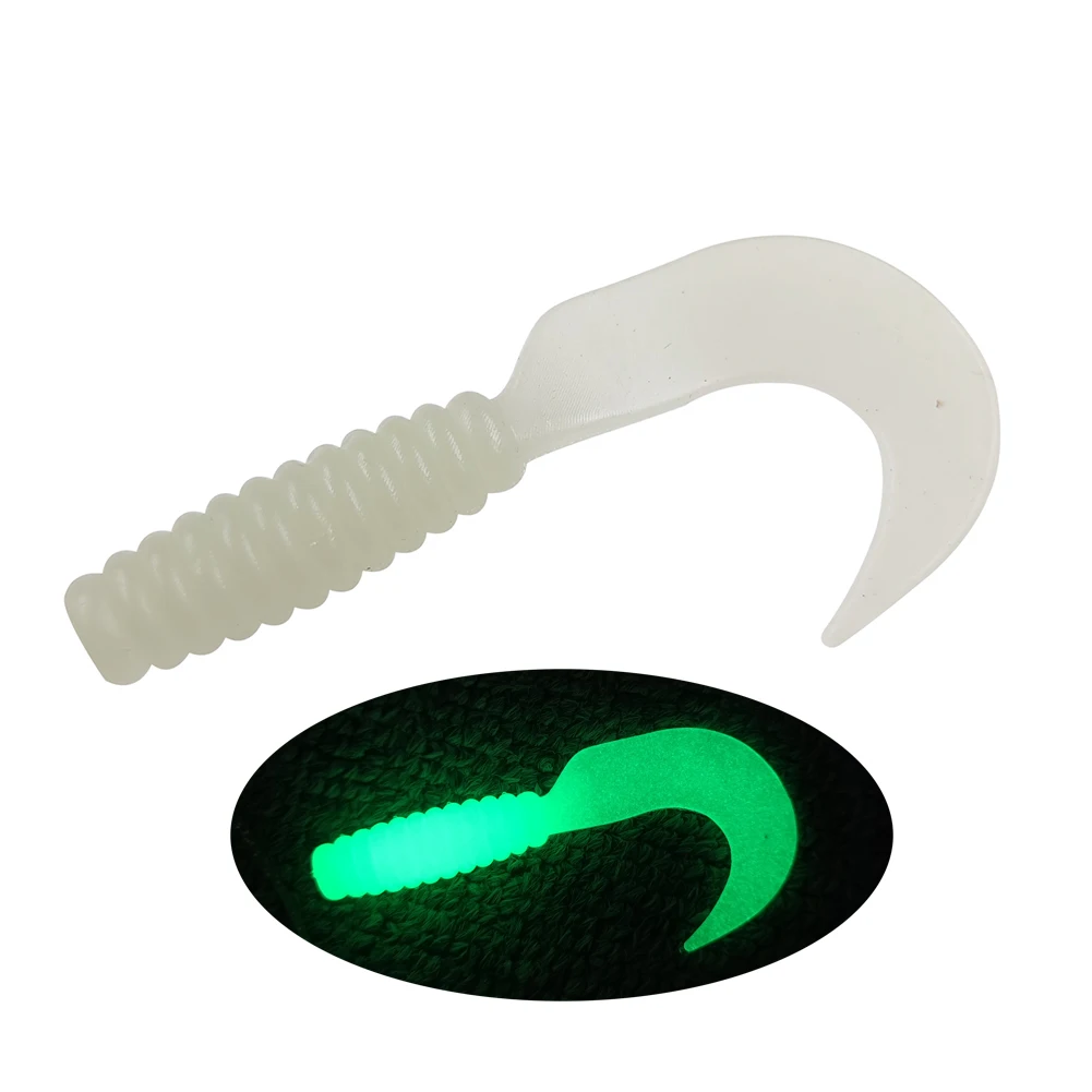 15/100/500pcs Soft Lure Grubs Luminous Paddle Tail Wobblers Silicone Worm Glow Jigging Lure Carp Fishing Shad Artificial Bait 4