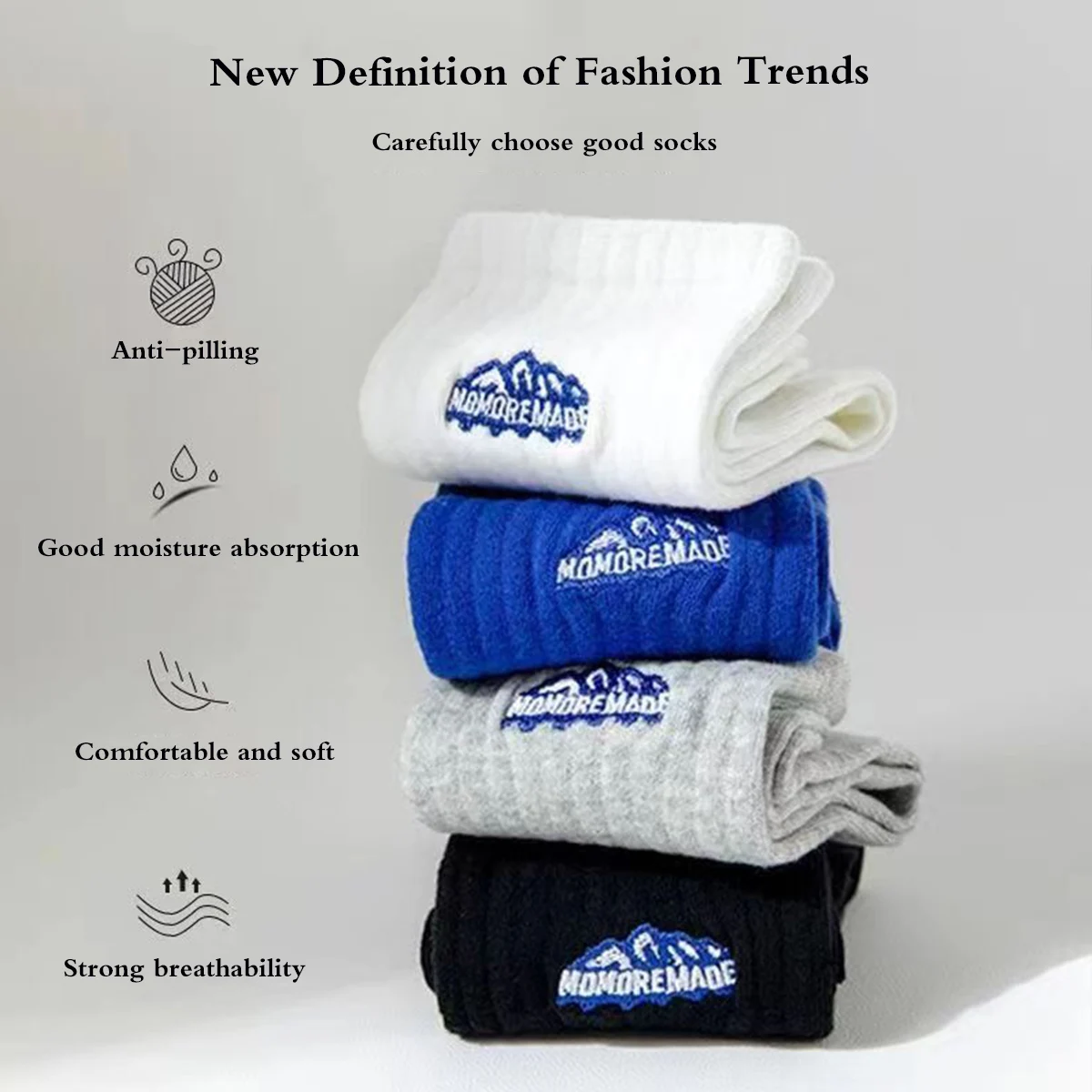 Sports Socks Fitness Sports Socks Sport Socks 4 Pairs for Men Women Spring Summer Thin Medium Length