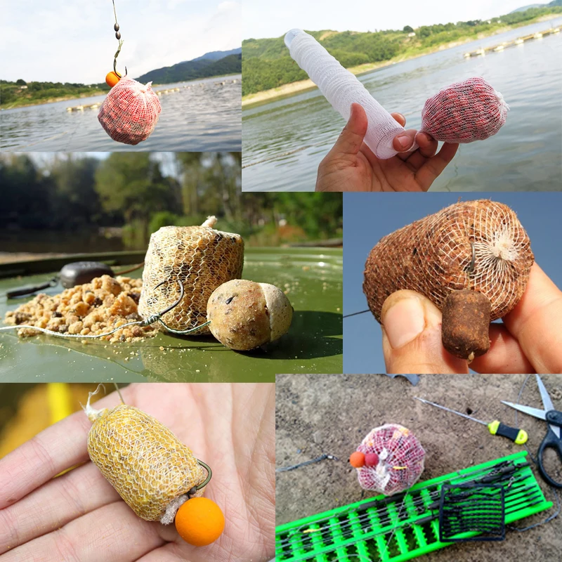 Mosodo 10pcs Carp Fishing PVA Mesh Refill borsa per esche solubili 5M 25mm 37mm Feeder Trap Nets Water dissolvente Carp Bait Tackle Peche