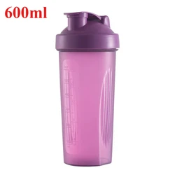 Enhanced Sports Shaker Bottle with Steel Ball for Protein Mixes and Exercise Hydration (Purple - 600ml)