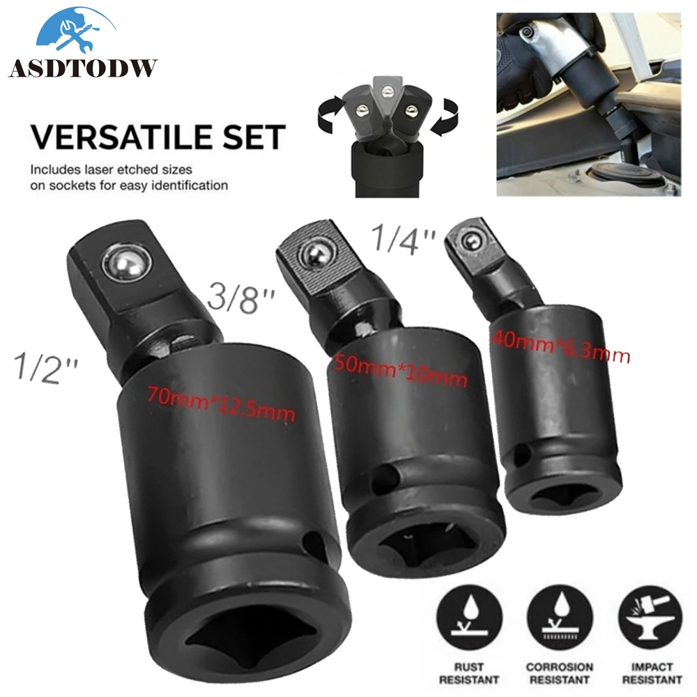 Hymnorq 3PC 360 Degree Wobble Rotatable Universal Joint Swivel Hex To Socket Adapters With 1pc 105 Degree Right Angle Drill Adaptor For Cordless Drill Screwdriver Power Drill Driver