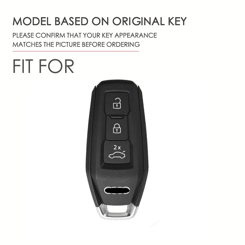 Premium Full Grain Leather Key Fob Cover with Detachable Strap and Anti-Scratch Protection