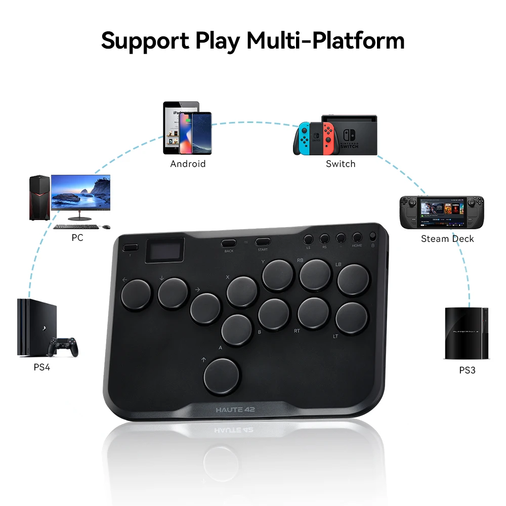 Haute42 cosmox Mali Árkádsor Botkormány hitbox Számvevő Kulcskarika leverless hitbox fightstick számára ps4 /ps5/switch Árkádsor botot PC