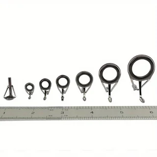 7 teile/satz Angelgerät Edelstahl Reparatur Kit Set Angelrute Guide Ring Spitze Angelrute Kreis Ring Auge Guide Draht Schleife – Detail 2