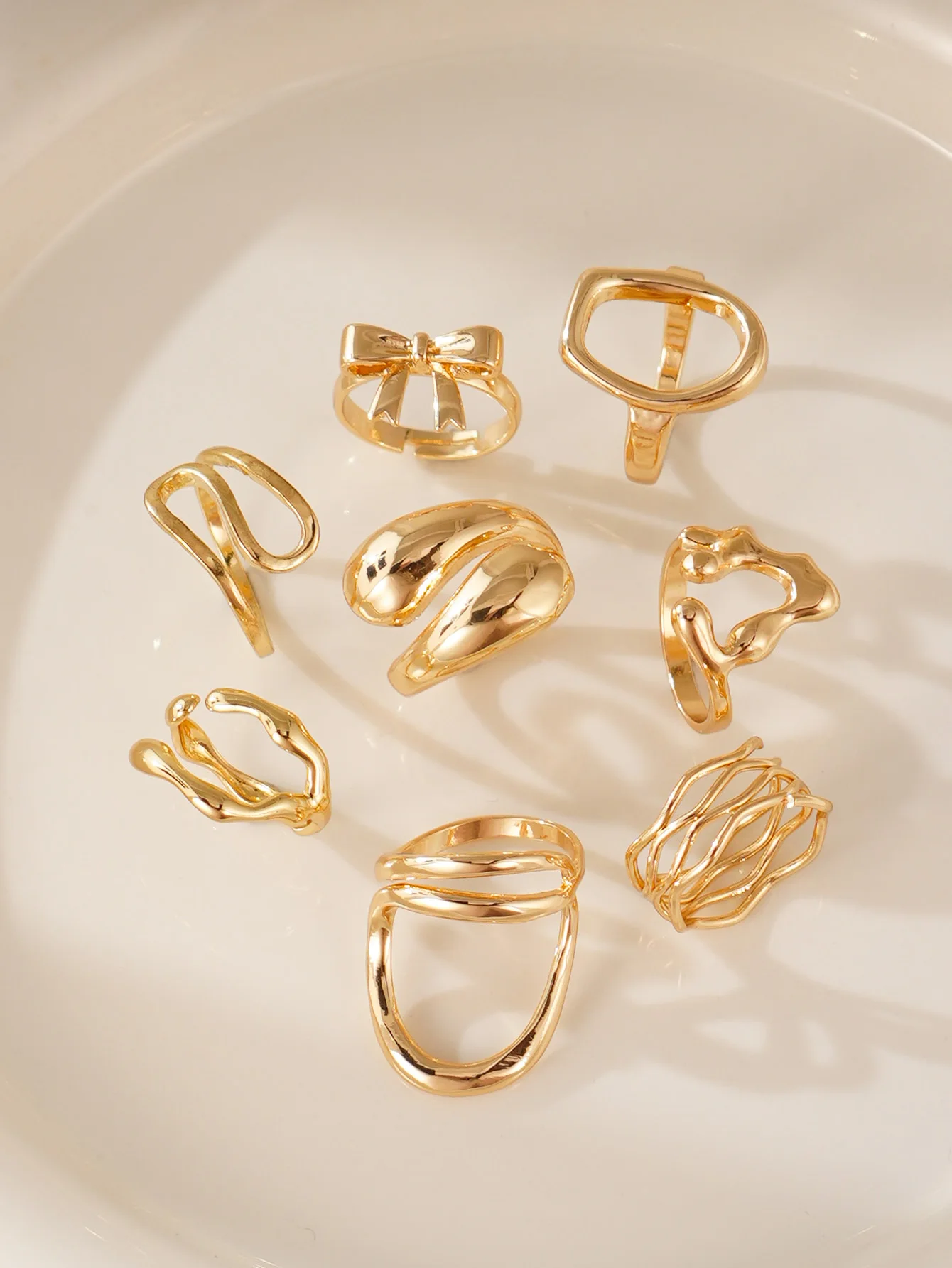 8pcs Ring Womens Jewelry Daily