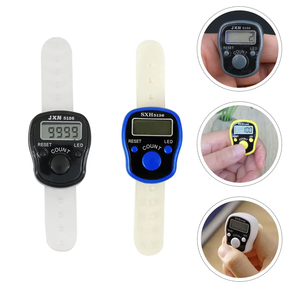 

Finger Counter Electronic Swimming Pool Ring Lap Hand Held Knitting Row Counter Clicker Plastic Rosary Counting Tools