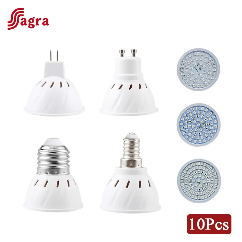 

10pcs/lot Led Grow Bulb E27 E14 MR16 GU10 Full Spectrum Plant Hydroponic Growth Light Phyto Lamp Indoor Lighting Flower Seedling