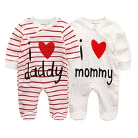 Kiddiezoom 2 Pcs Unisex 0-12Months Cartoon Long Sleeve Baby Boys Girl Romper 100%Cotton Soft Newborn Jumpsuit Infant Clothes 1