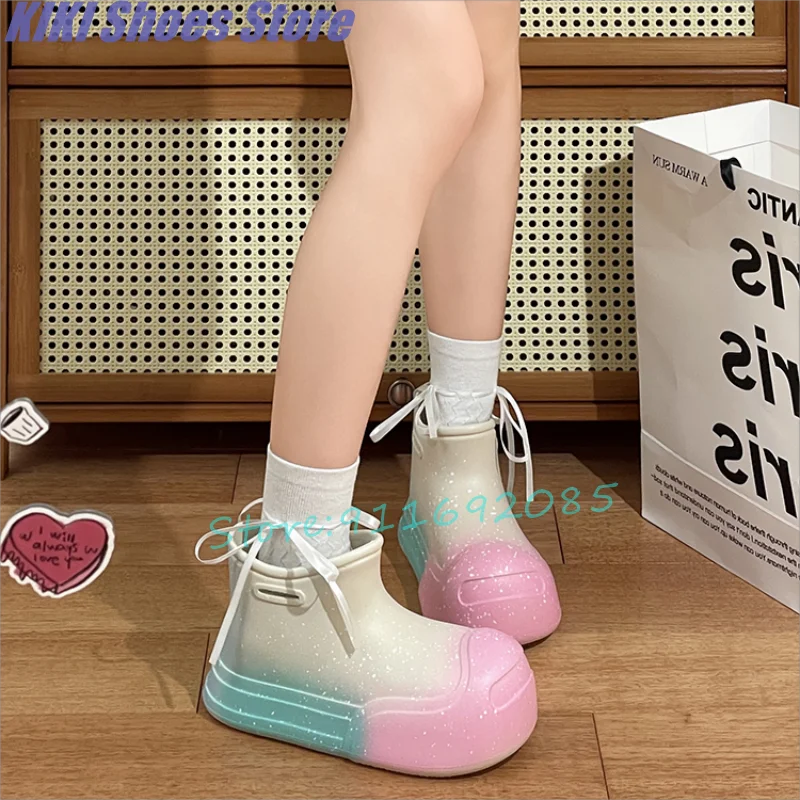 

Deep-mouth single shoes cotton shoes women's thick-soled snow boots outdoor waterproof and cold-resistant popular bread shoes